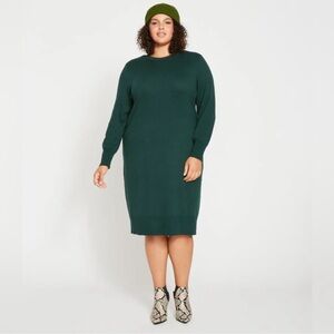 Universal Standard Eco Everyday Sweater Dress Green NWT Size Large (22-24)‎ Soft